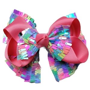 Coral Sequin Bow